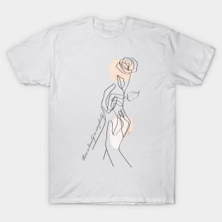 Minimalist line drawing with quote of beauty T-Shirt